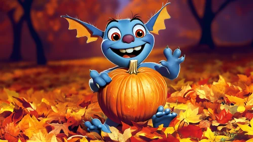 Joyful Monster with Pumpkin