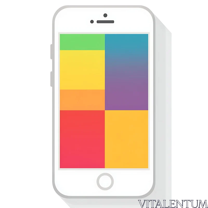 Mobile Phone with Multicolored Screen AI Image