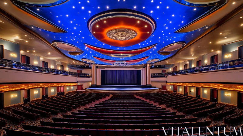 Ornate Theater Hall with Stage and Seating AI Image