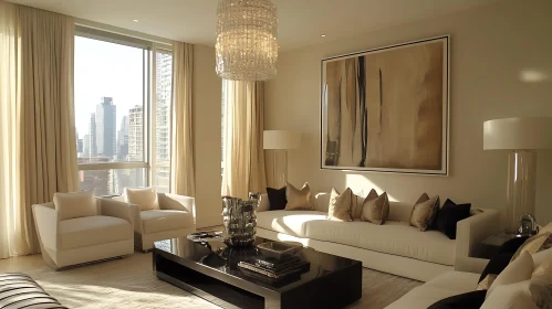 Sunlit Living Room in Modern Apartment