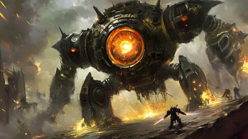 Sci-Fi Robot Warrior Clash