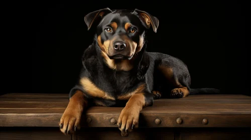 Rottweiler on Table - Studio Portraiture