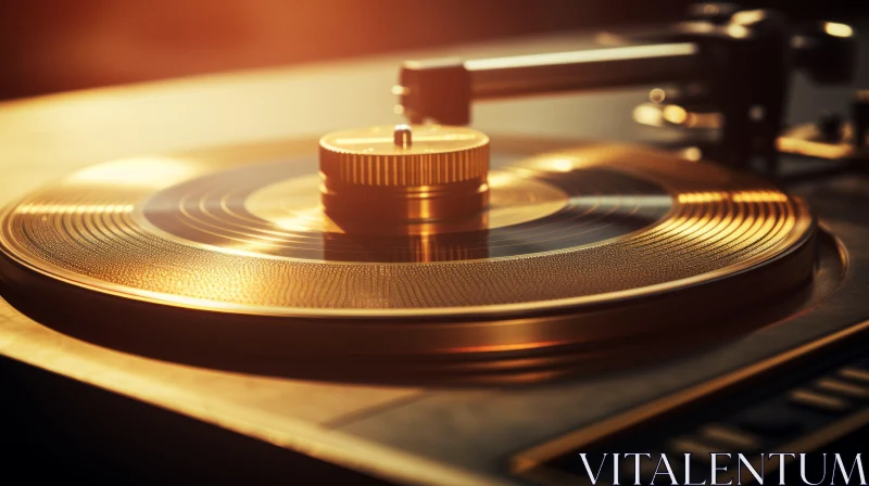 Vintage Turntable in Golden Light - A Nostalgic Aesthetic AI Image