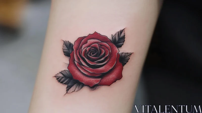 Intricate Rose Flower Tattoo AI Image