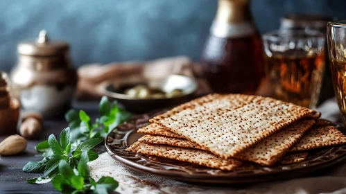 Passover Matzah Feast Still Life