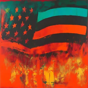 Abstract Flag in Flames