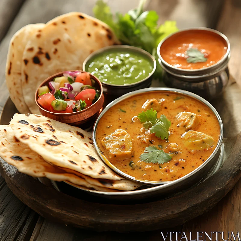 Delicious Indian Food Platter AI Image