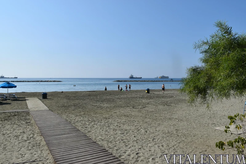 Peaceful Limassol Beach Scene Free Stock Photo