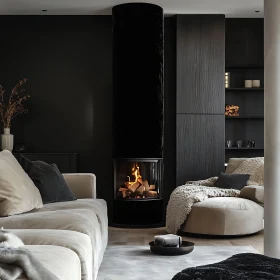 Cozy Modern Living Room with Fireplace