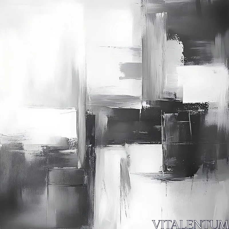 Monochrome Geometric Abstract Art AI Image