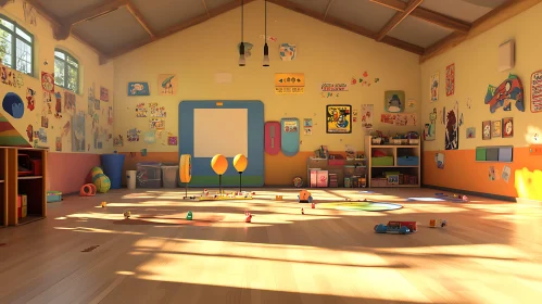 Sunlit Classroom with Toys