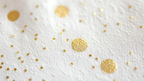 Golden Dots on White Textured Surface Art