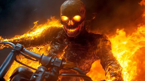 Skull Rider on Fire