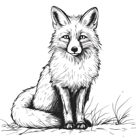 Monochrome Fox Portrait
