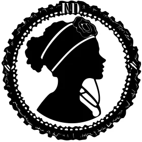 Monochrome Woman Profile with Floral Headpiece