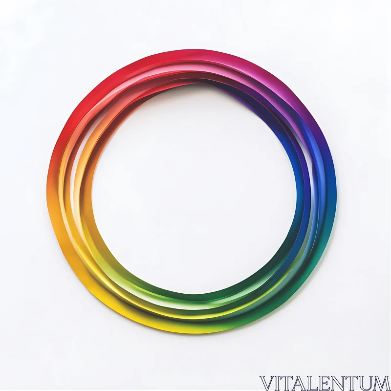 Abstract Rainbow Circle: Color Spectrum Art AI Image