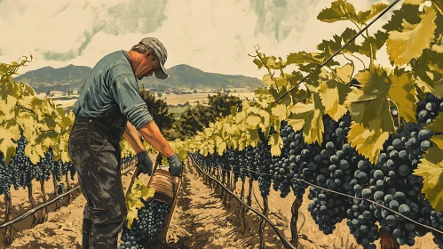 Grape Harvest in the Vineyard