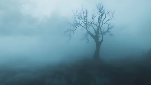 Misty Tree Silhouette