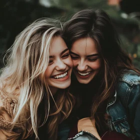 Two Friends Sharing a Happy Moment