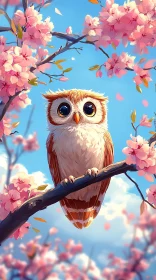 Owl with Blossoms