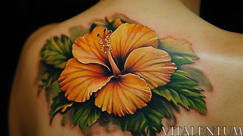 Hibiscus Tattoo Design AI Image