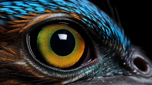 Close-Up Bird's Eye View: A Colorful Composition in Dark Cyan and Amber