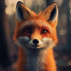Charming Fox in the Forest