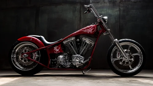 Custom Red Chopper Bike