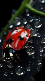 Ladybug on Leaf - A Mix of Reality and Fantasy