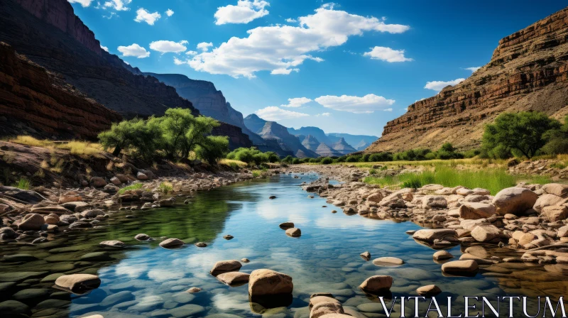 Mesmerizing Grand Canyon River: Tranquil Serenity in Nature AI Image