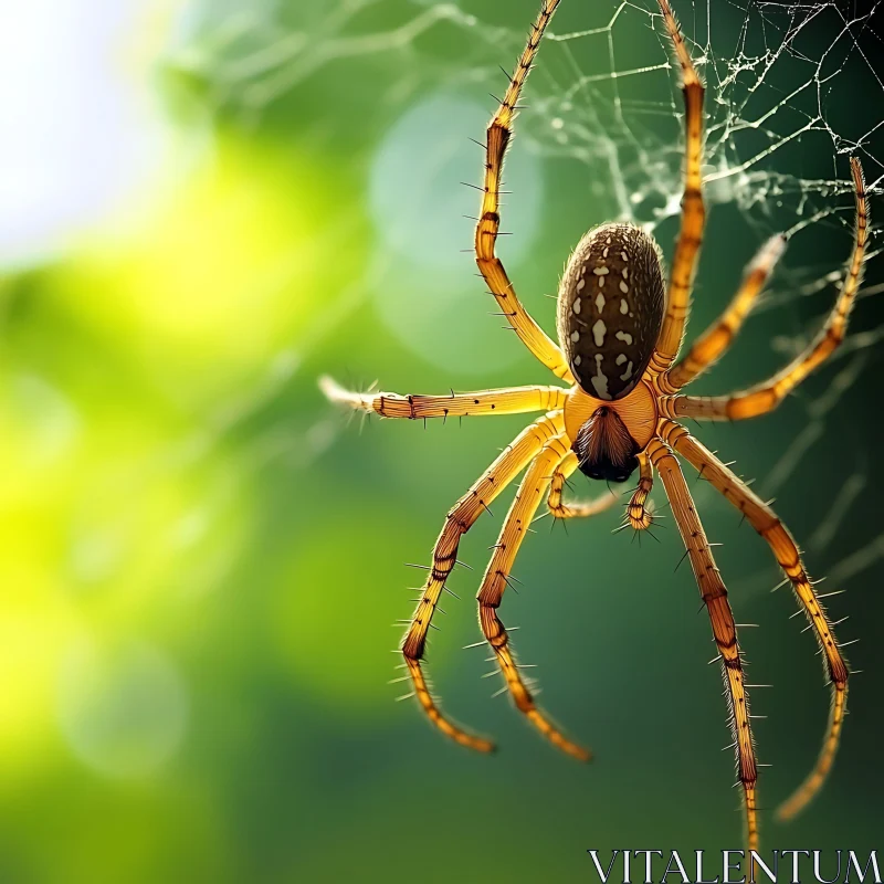 AI ART Macro Shot of a Spider in Nature