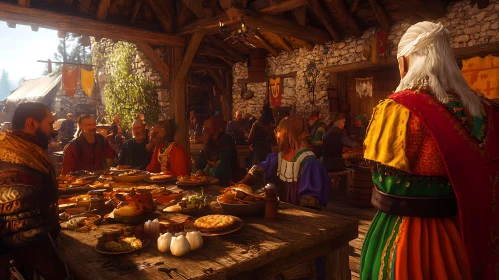 Festive Gathering in a Medieval Tavern