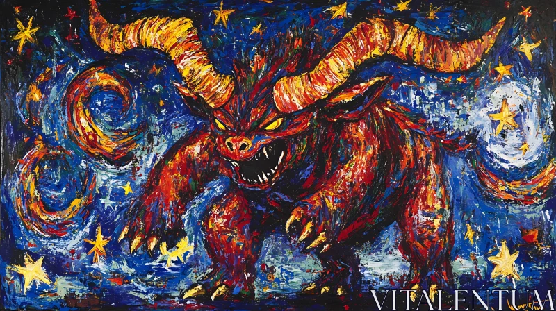 AI ART Horned Monster Painting