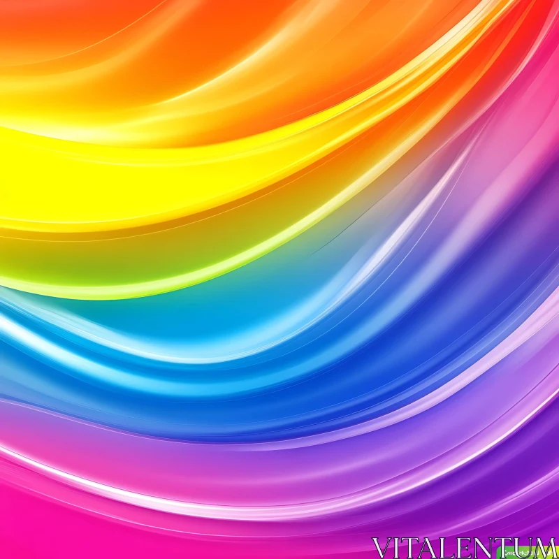 Fluid Rainbow Curves Artistic Design AI Image