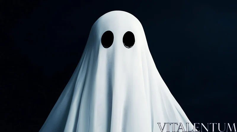 Simple Ghost in White Sheet AI Image