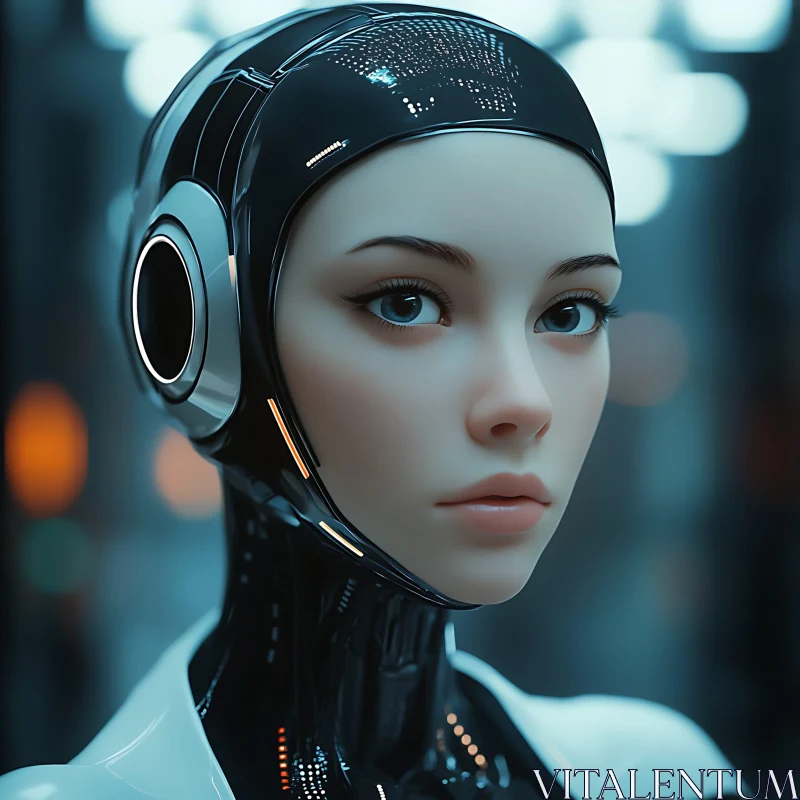 Realistic Android with Advanced Technology AI Image