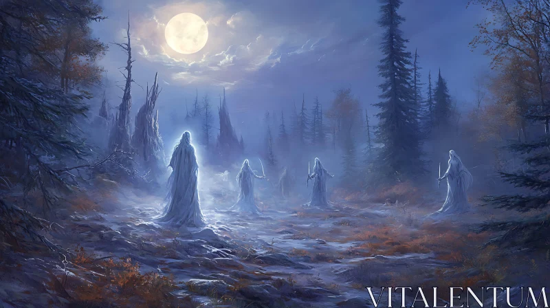 AI ART Ethereal Guardians of the Moonlit Forest