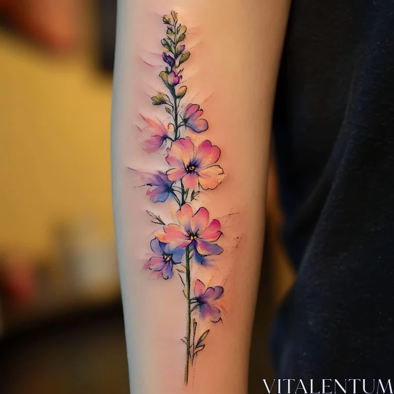 Delicate Blooming Flower Tattoo AI Image