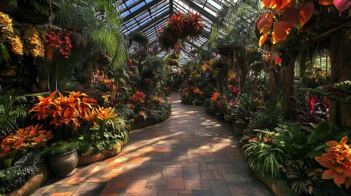 Indoor Garden with Colorful Flowers