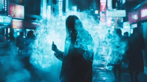 Blue Smoke Woman