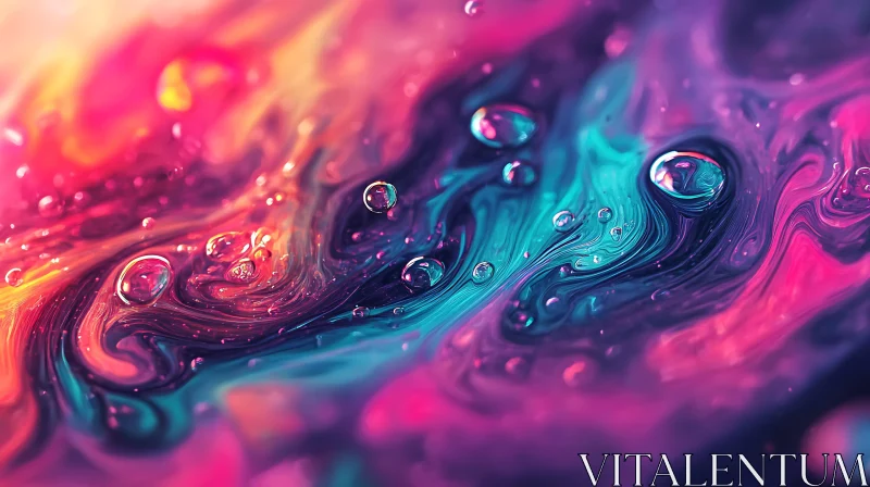 Colorful Abstract Art with Droplets AI Image