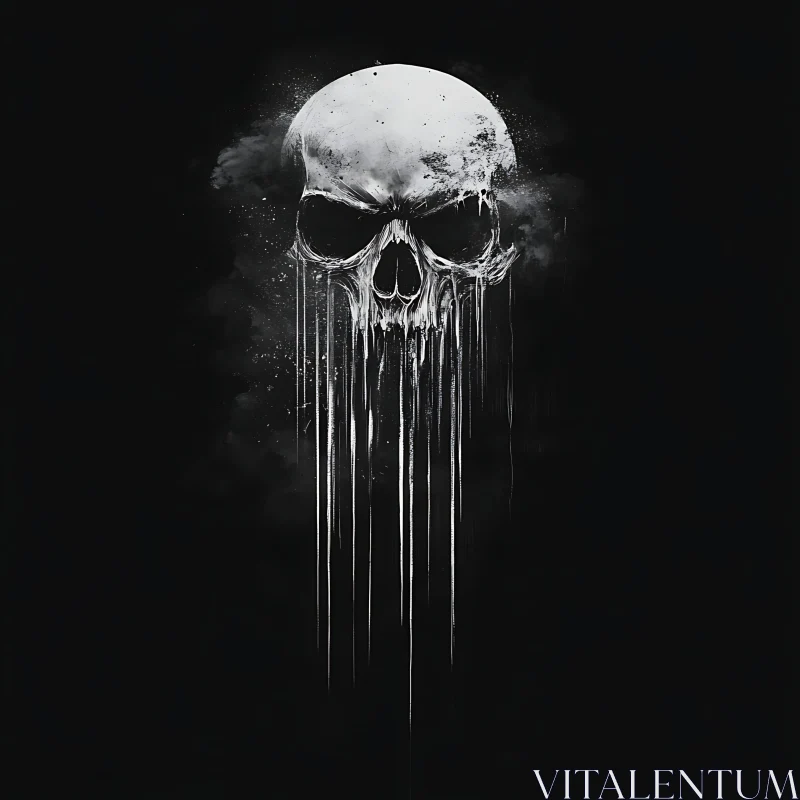 AI ART Abstract Skull with Dripping Effect