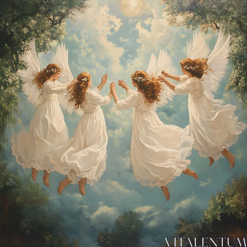 AI ART Floating Angels Above the Clouds