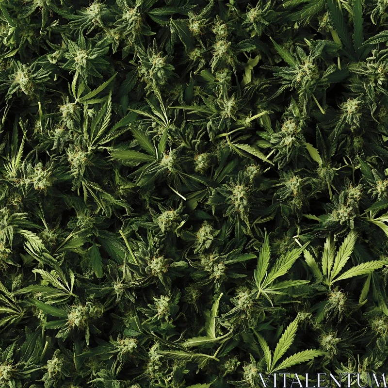 Verdant Marijuana Field: A Natural Mosaic AI Image