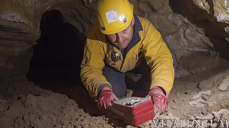 Underground Cave Work AI Image