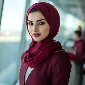 Maroon Hijab Portrait