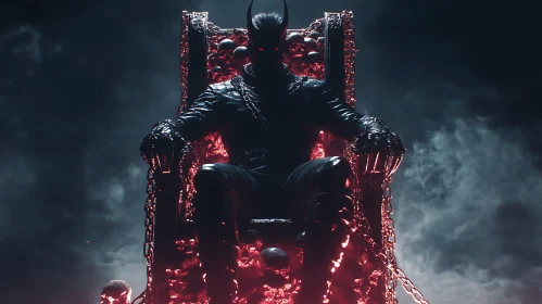 Sinister Figure on Macabre Throne