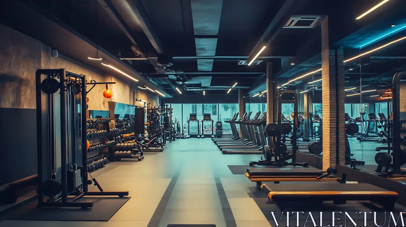 Well-Equipped Fitness Center for Training AI Image