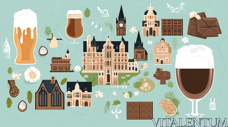 Belgian Beers, Chocolates and Architecture AI Image