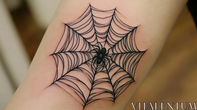 Detailed Spider Web Tattoo AI Image